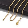 2mm Rack Plating Brass Rope Chain Necklaces for Women Men MAK-L044-59G-1