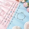 5Pcs 5 Styles Natural & Synthetic Gemstone Chip Tassel Alloy Link Anklets AJEW-AN00696-1