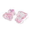 Transparent Resin Bowknot Kitten Decoden Cabochons RESI-M045-07A-2