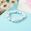 Synthetic White Howlite Chip Bead Stretch Bracelets for Children BJEW-JB06388-07-1