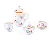 Cherry Pattern Mini Ceramic Tea Sets AJEW-TA0003-48-2