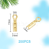 200Pcs Rack Plating Brass Folding Crimp Ends KK-UN0003-21-3