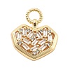 Real 18K Gold Plated Brass Glass Pendants KK-L209-087G-1