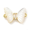 Brass Pave Clear Cubic Zirconia Butterfly Connector Charms KK-Q820-38G-1