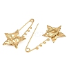 Textured Star 304 Stainless Steel Safety Pins Brooch Findings SA-CBA098D-16G-G04-2