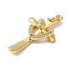 Rack Plating Brass & Clear Cubic Zirconia Pendants KK-L216-055G-2