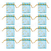 50Pcs Heart Printed Organza Bags OP-TADJ0001-01A-2