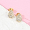 Teardrop Brass Micro Pave Clear Cubic Zirconia Stud Earrings EJEW-Z091-01G-3