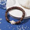 Tortoise Synthetic Turquoise & Coconut Stretch Bracelets for Women BJEW-JB10106-01-2