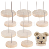 12Pcs 4 Styles Flat Round Wooden Doll Stands Display Holder DIY-GA0007-28-1