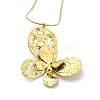 304 Stainless Steel Hollow Butterfly Pendant Round Snake Chain Necklaces for Women NJEW-S008-01G-2