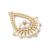 Faceted Round Natural Howlite & Glass Seed Beaded Pendants PALLOY-MZ01097-01-3