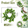 2Pcs Cloth Artificial Leaf Candle Rings Wreath AJEW-SP0004-47B-2