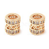 Brass Micro Pave Clear Cubic Zirconia Beads KK-U028-21G-2