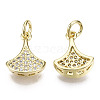 Brass Micro Pave Cubic Zirconia Charms ZIRC-T013-12G-NF-2