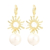 Sun Brass Hoop Earrings EJEW-Z164-13G-4