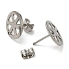 Non-Tarnish 201 Stainless Steel Stud Earring Findings STAS-D045-18P-2