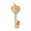 Rack Plating Brass Micro Pave Cubic Zirconia Pendants KK-U022-16A-02-1