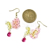 Handmade Glass Seed Beads Flower Dangle Earrings EJEW-MZ00362-01-3