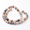Round Natural Bamboo Leaf Agate Bead Strands G-J346-33-8mm-2
