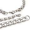 Unisex 304 Stainless Steel Chain Bracelets BJEW-TA0001-05P-2