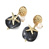 304 Stainless Steel & Acrylic & Natural Pearl Stud Dangle Earrings EJEW-JE07446-02-5