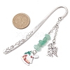 5Pcs 5 Styles Christmas House & Angel Alloy Pendant Bookmarks AJEW-JK00341-3