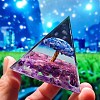 Orgonite Pyramid with Tree Resin Energy Generators PW-WG52F5B-17-1