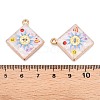 Printed Rack Plating Alloy Enamel Pendants ENAM-T020-05A-3