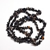 Natural Black Agate Chip Bead Strands Dyed & Heated X-G-M205-43-2