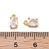 Brass Micro Pave Clear Cubic Zirconia Charms KK-G516-28G-3