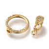 Brass Micro Pave Clear Cubic Zirconia Fold Over Clasps KK-H480-28G-2