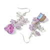 Natural Rose Quartz Chip & Natural Quartz Dangle Earrings for Women EJEW-TA00560-04-4