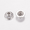 Brass Micro Pave Cubic Zirconia Bead Cap ZIRC-G122-51P-RS-1