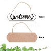 CREATCABIN Welcome Sign Natural Wood Door Hanging Decoration for Front Door Decoration HJEW-CN0001-01B-4