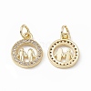 Brass Micro Pave Cubic Zirconia Charms KK-E068-VB198-1