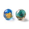 Handmade Gold & Silver Foil Lampwork Beads GLAA-G107-07A-15-3