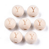 Unfinished Natural Wood European Beads WOOD-S045-143A-01Y-1