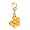 Alloy Enamel Honeycomb Pendant Decorations HJEW-JM00661-01-1
