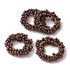 ABS Imitation Bead Wrapped Elastic Hair Accessories OHAR-PW0007-49J-1