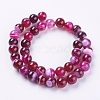 Natural Striped Agate/Banded Agate Beads Strands G-G582-10mm-09-2