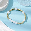 Round 304 Stainless Steel & Natural White Jade Beaded Stretch Bracelets for Women BJEW-JB11053-02-2