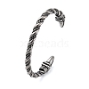 Viking 304 Stainless Steel Twisted Eagle Open Cuff Bangles for Men BJEW-U001-02P-1