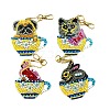 Animal DIY Diamond Painting Keychain Kits DIAM-PW0010-68-04-1