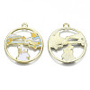 Eco-Friendly Alloy Enamel Pendants X-PALLOY-N162-002-RS-2