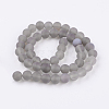 Natural Grey Agate Bead Strands G-H055-8mm-2