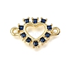 Brass Pave Cubic Zirconia Connector Charms KK-E802-15G-D-1