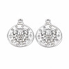 Brass Micro Pave Clear Cubic Zirconia Pendants KK-S356-766B-1