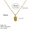 304 Stainless Steel Zodiac Constellation Pendant Paperclip Chain Necklaces ZP0058-4-1