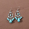 Bohemian tassel turquoise earrings JU8957-13-1